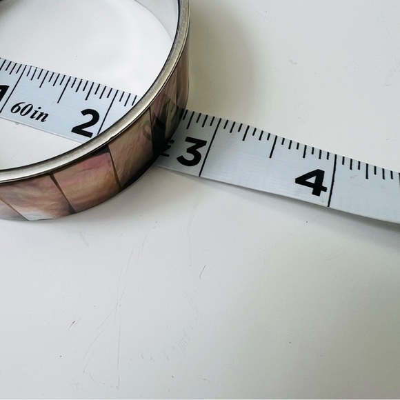 LUSTROUS ABALONE SHELL PANEL MEXICAN SILVER CUFF BANGLE BRACELET - Picture 8 of 10